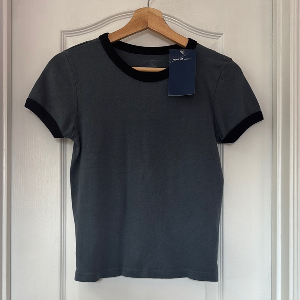 Brandy Melville Gray Fitted Short Sleeve Tee